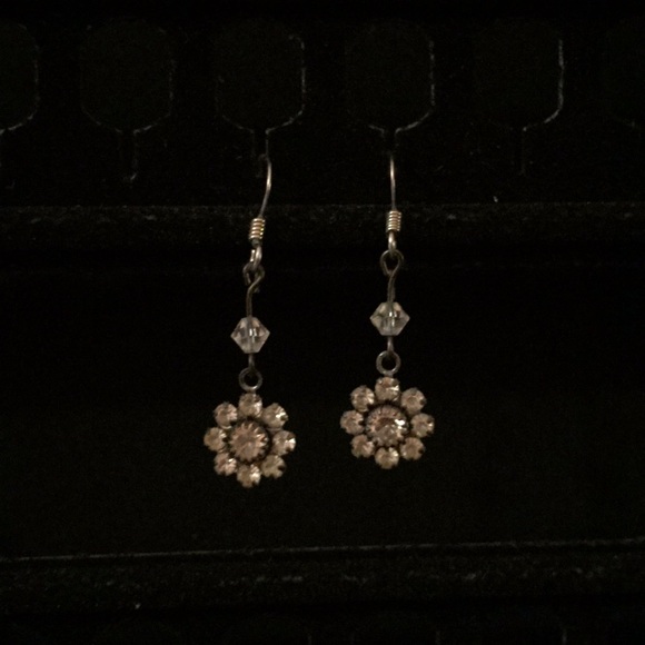 Jewelry - Rhinestone flower dangle earrings Jewelry - Rhinestone flower dangle earrings